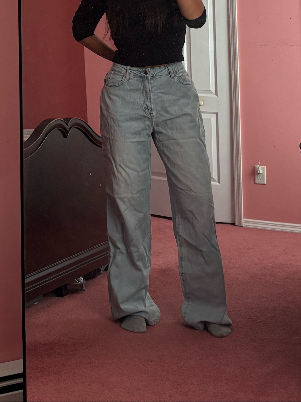 Fashion Nova Light Blue Straight Leg Jeans